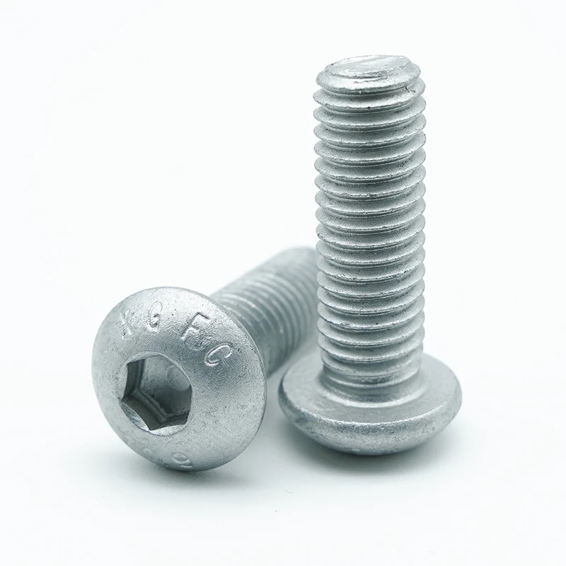 Dacromet-belagte hex socket-knapphodeskruer