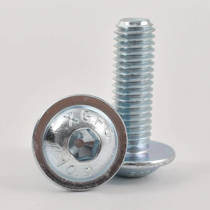 Galvanisert hex socket knapphodeskruer med krage