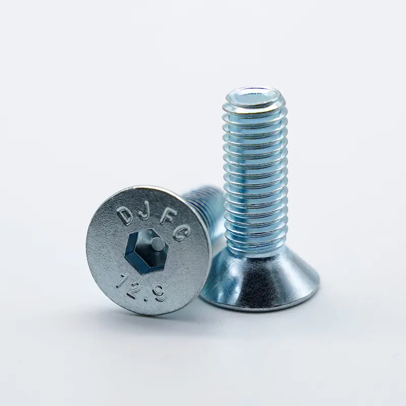 Grad 12,9 galvanisert hex socket tellersunk hodeskruer