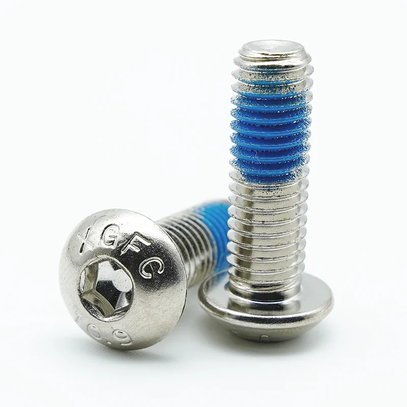 Nikkelbelagt og lim hex socket-knapphodeskruer